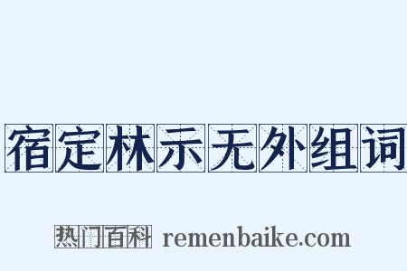 宿定林示无外组词是什么意思的图片